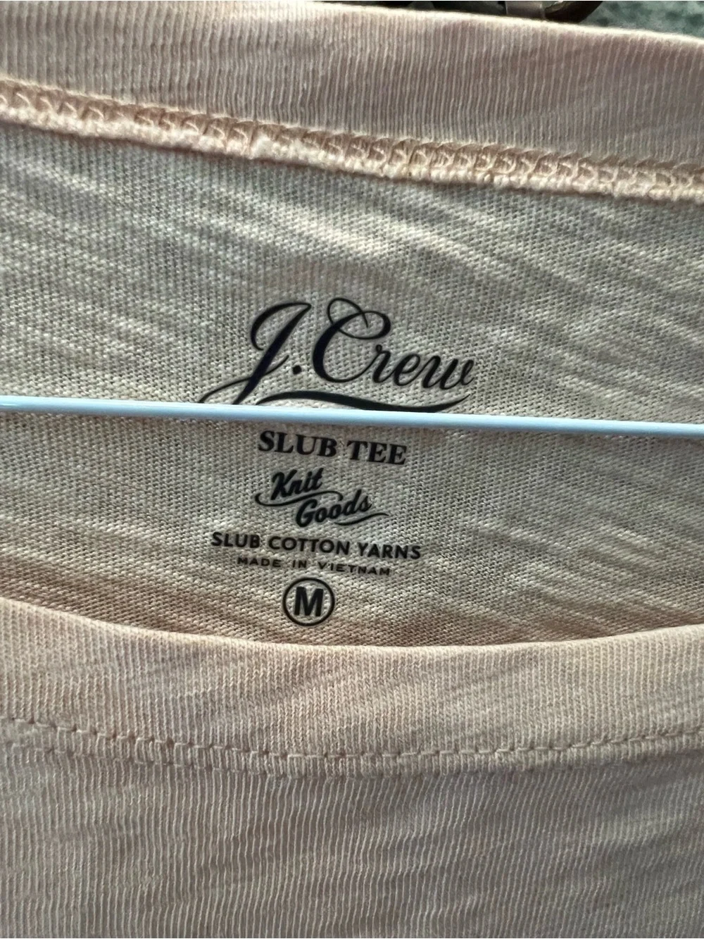 J. Crew Light Peach Three-Quarter Sleeve Crewneck Top